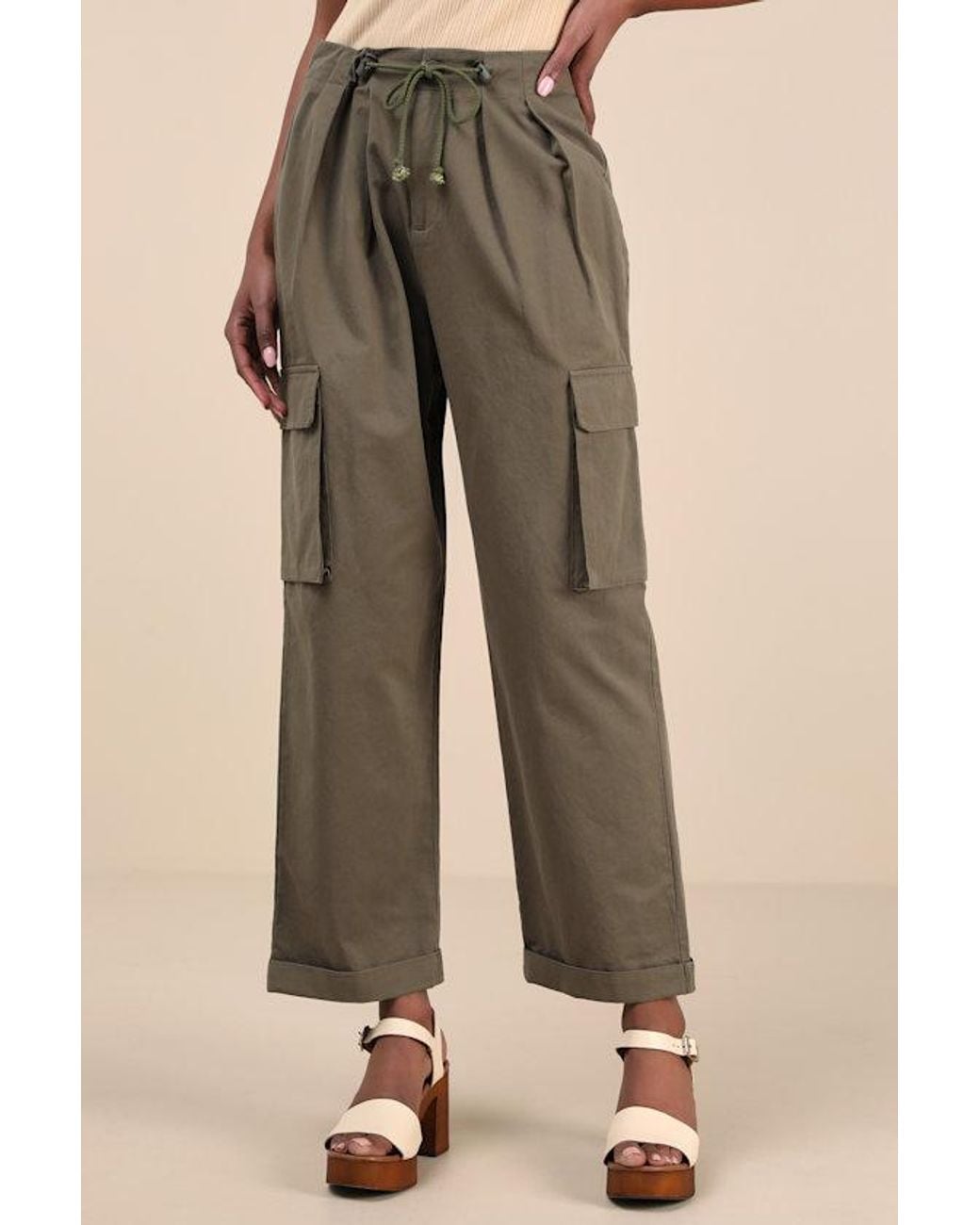 Lulus Natural Greeta Straight Leg Cargo Pants