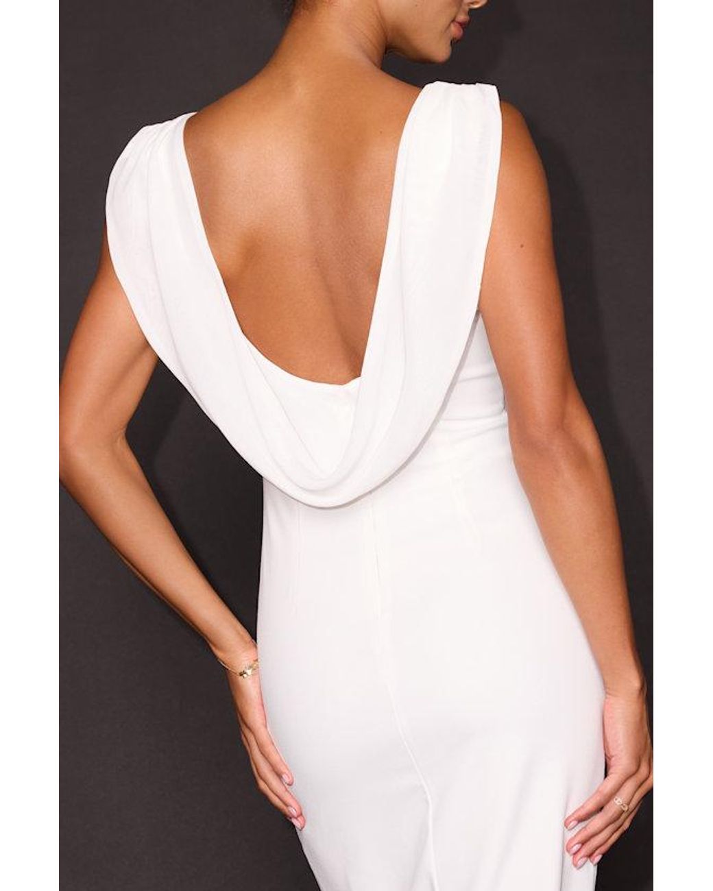 Lulus Black Sullivan Cowl Back Midi Dress