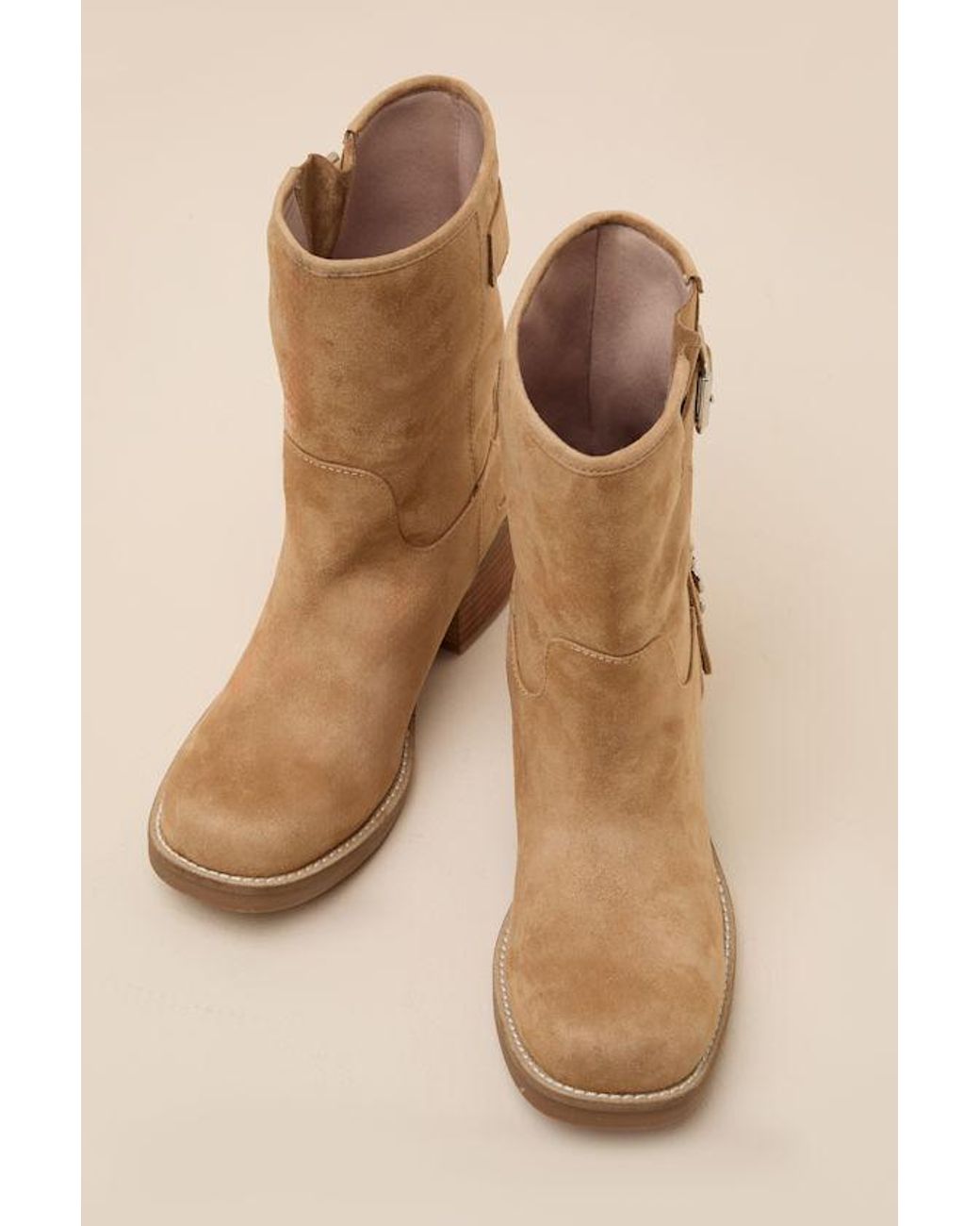 MIA Natural Mabel Suede Ankle Boots