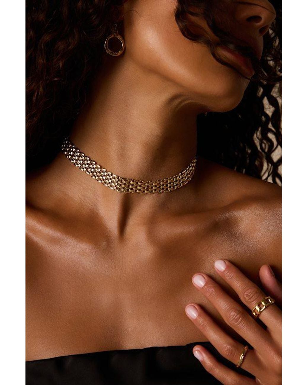 Lulus Brown Briley Panther Link Choker Necklace