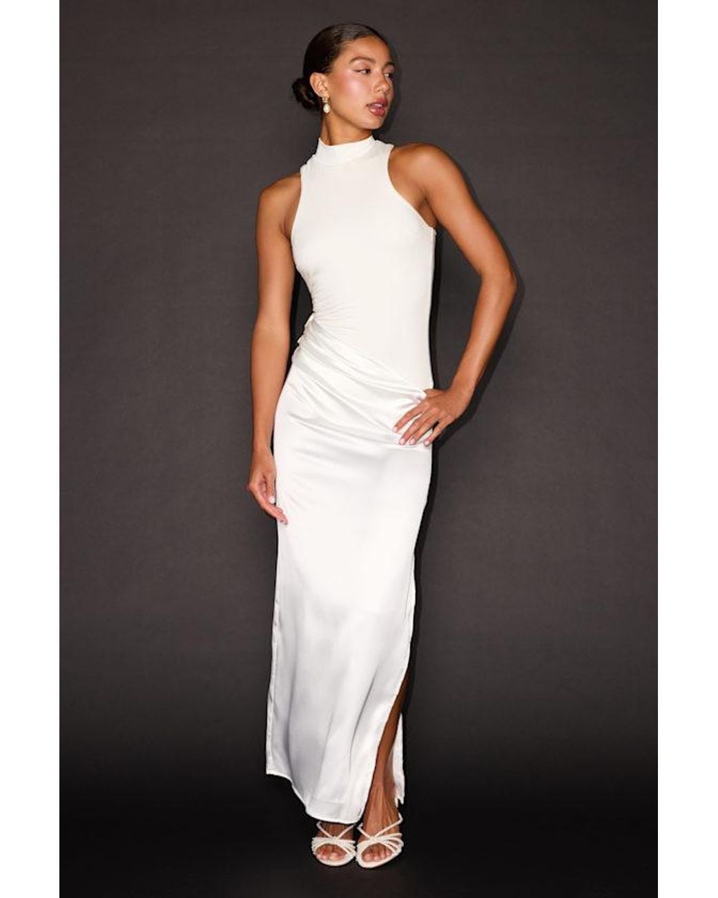 Lulus Black Joss Mixed Media Two-Piece Maxi Dress