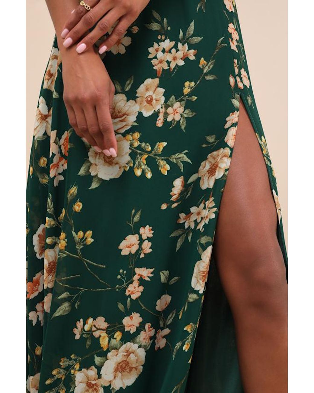Lulus Blue Remarkable Arrival Floral Sleeveless Maxi Dress