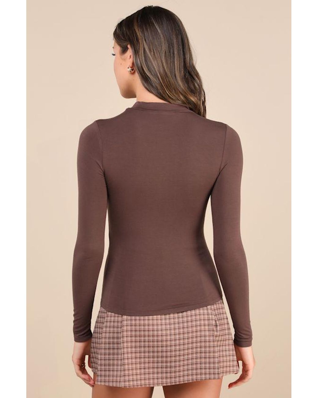 Lulus Brown Anything Is Posh-Ible Top