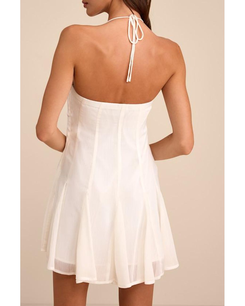 Lulus Natural Sophrina Halter Mini Dress