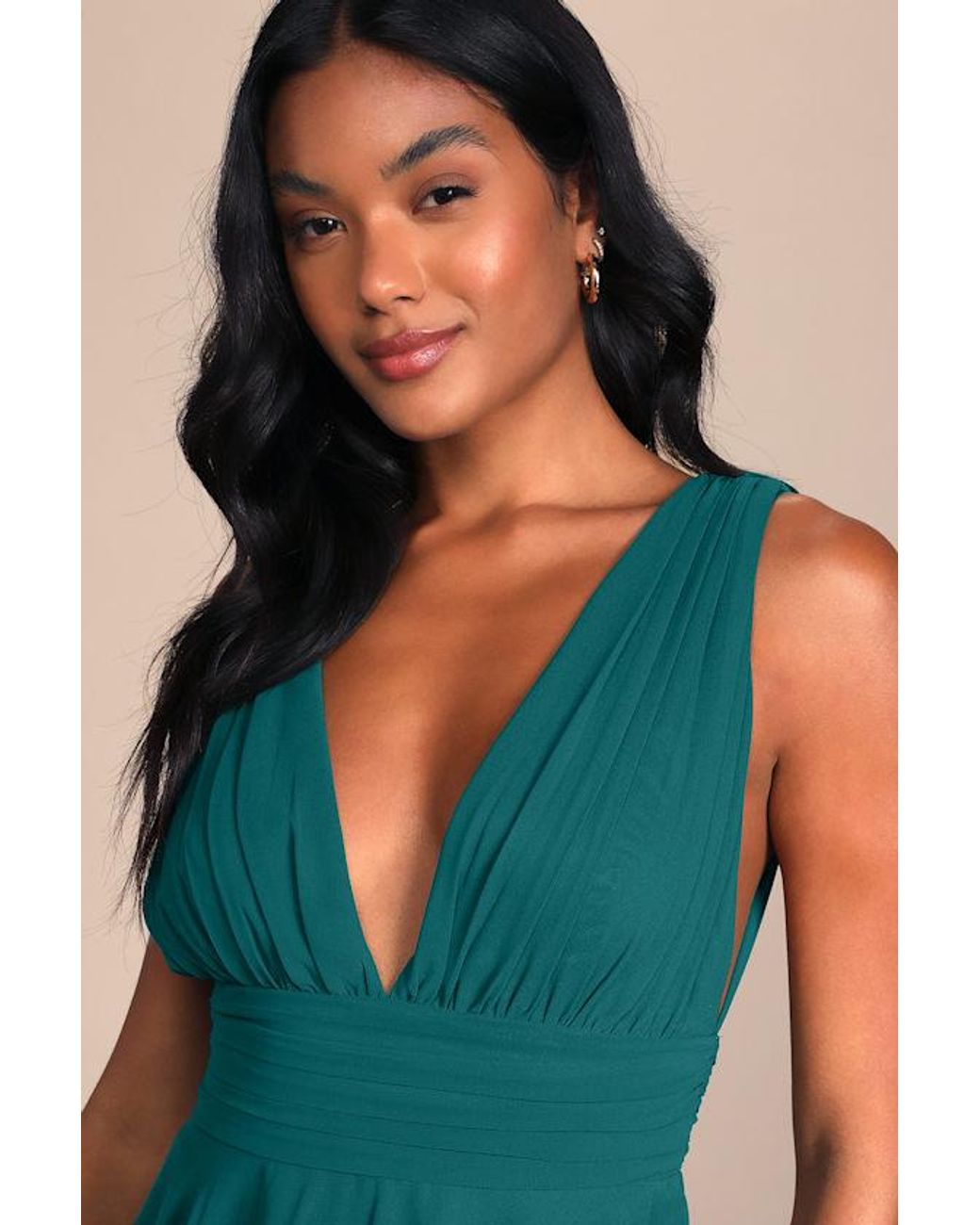Lulus Green Amazing Evening Hunter Tiered Maxi Dress