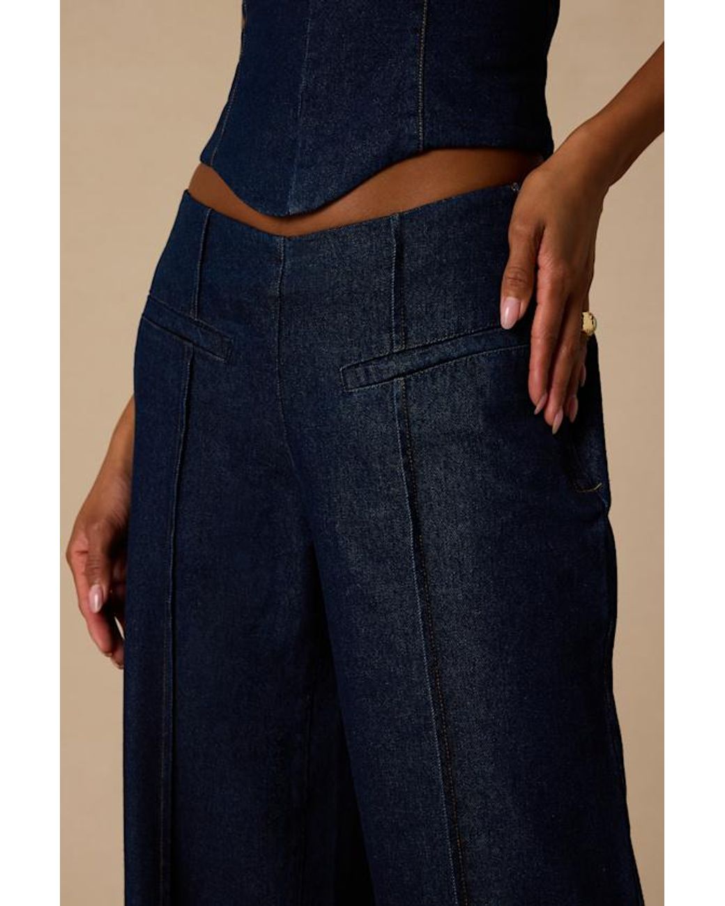 Lulus Blue Denna Dark Wash Wide-Leg Jeans