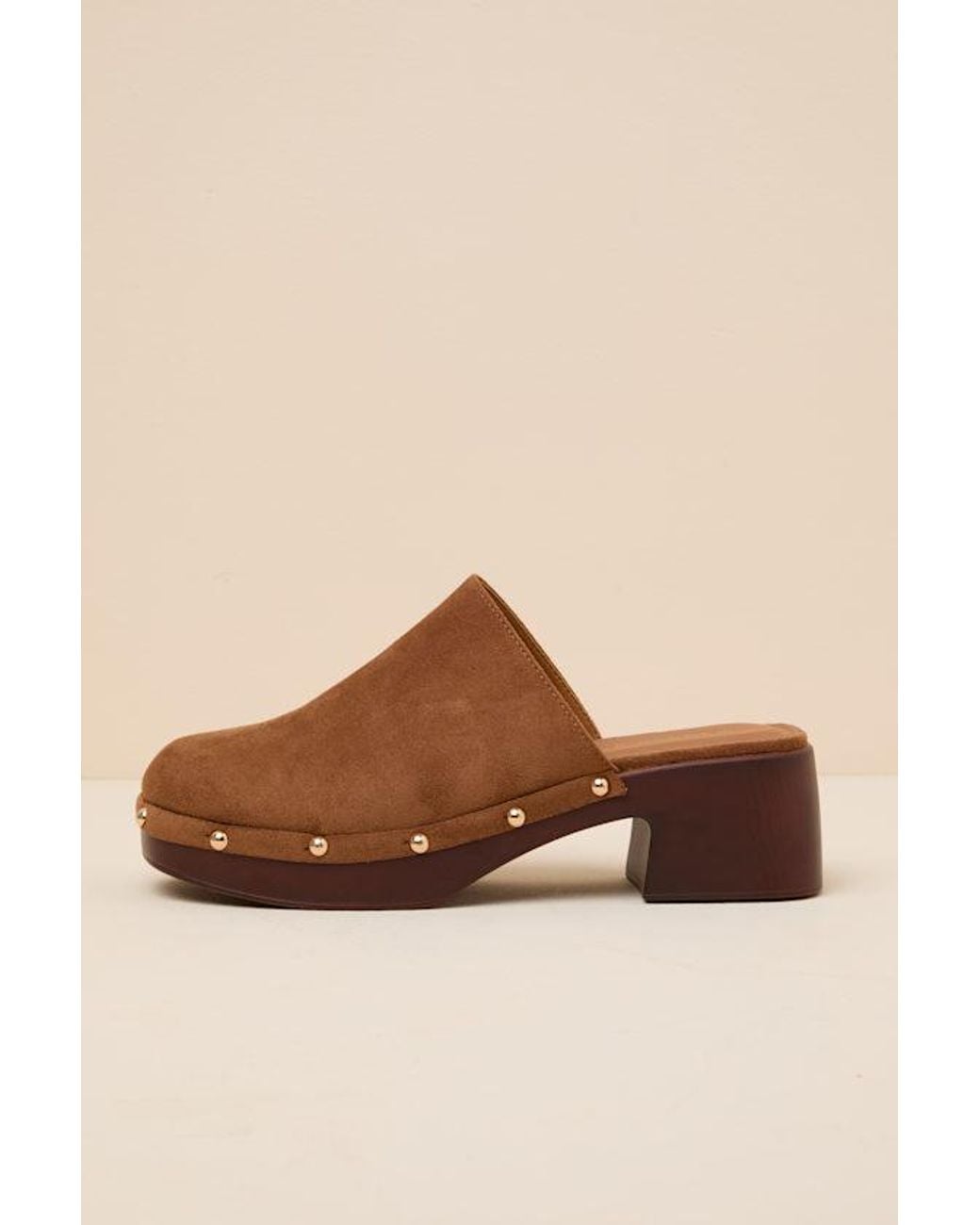 Madden Girl Brown Chipper Cognac Suede Platform Clogs
