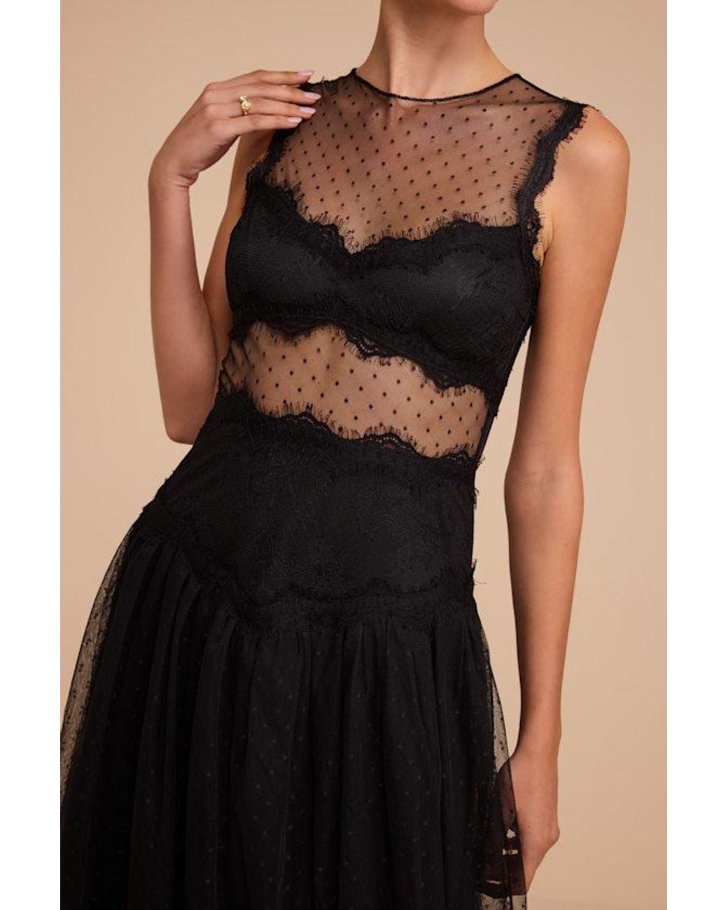 Lulus Black Emmarose Dot Maxi Dress