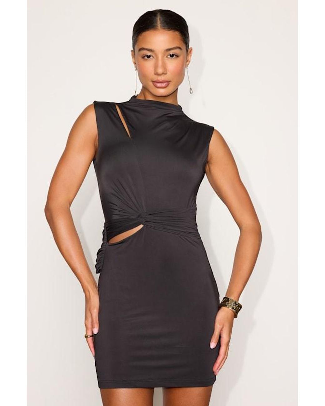 Lulus Black Bailey Jersey Knit Bodycon Mini Dress