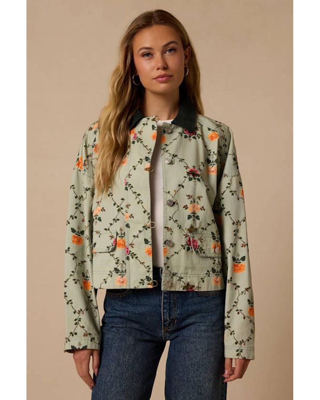 Lulus Natural Corbin Floral Jacket