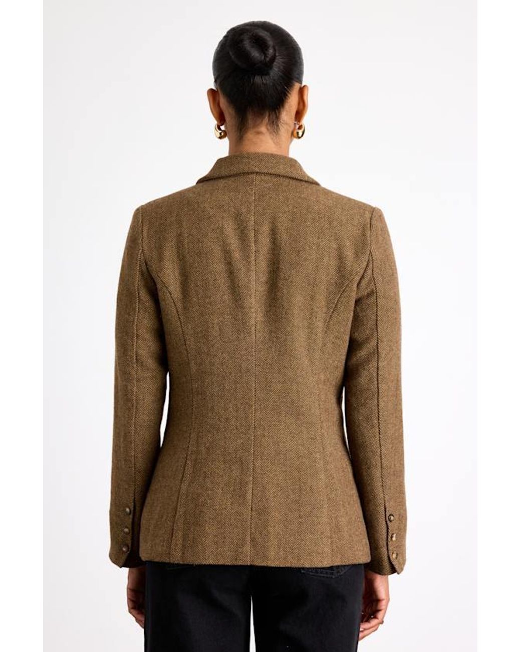 Lulus Brown Avielle Wool Tweed Collared Blazer