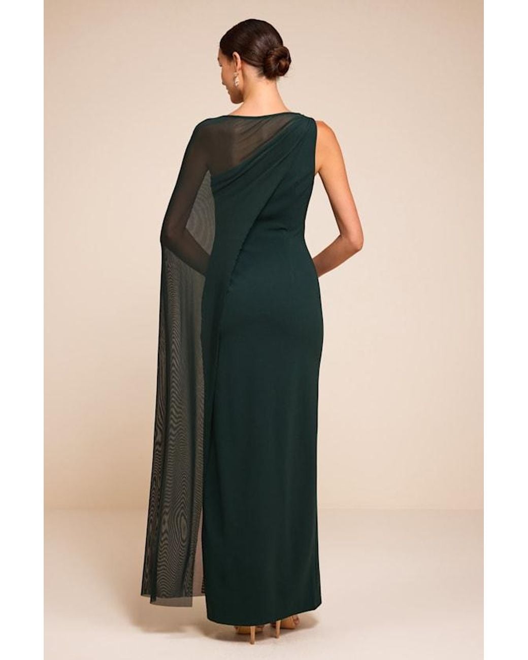 Lulus Multicolor Stassi Asymmetrical Cape Maxi Dress