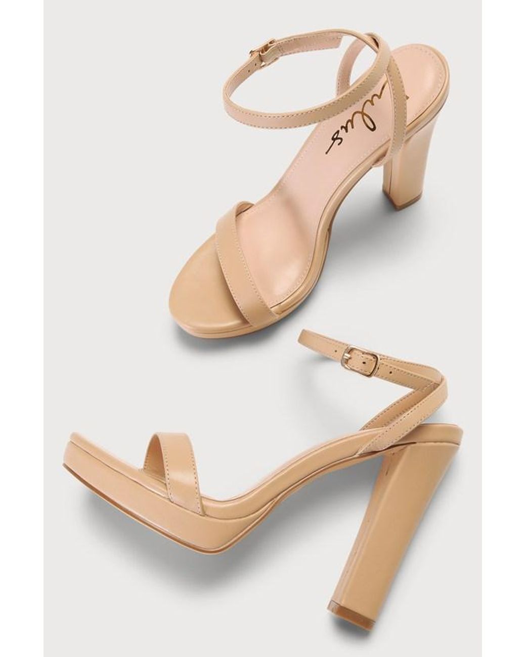 Lulus Lylaa Light Nude Platform High Heel Sandals in White Lyst