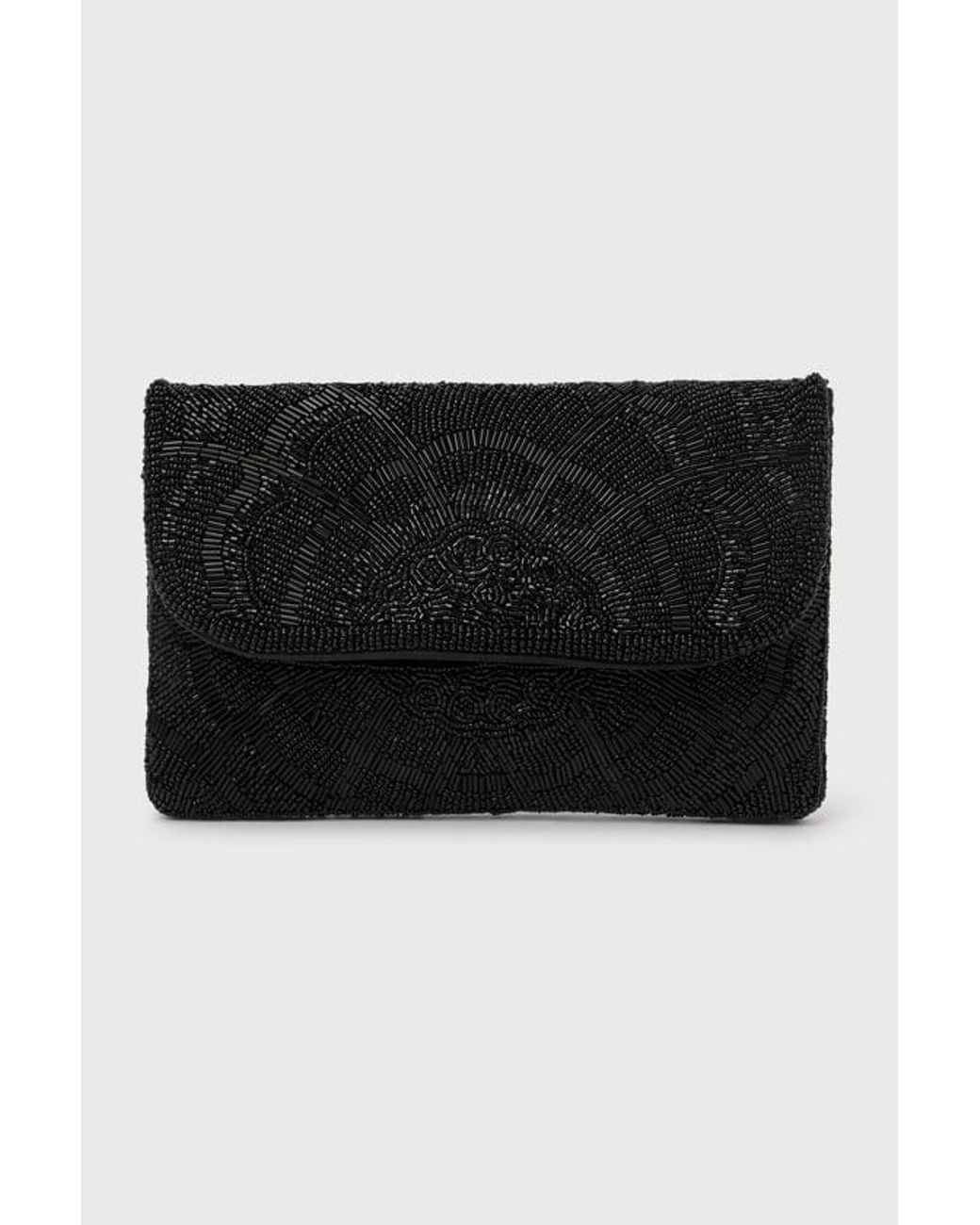 Lulus Blue Chic Option Beaded Clutch