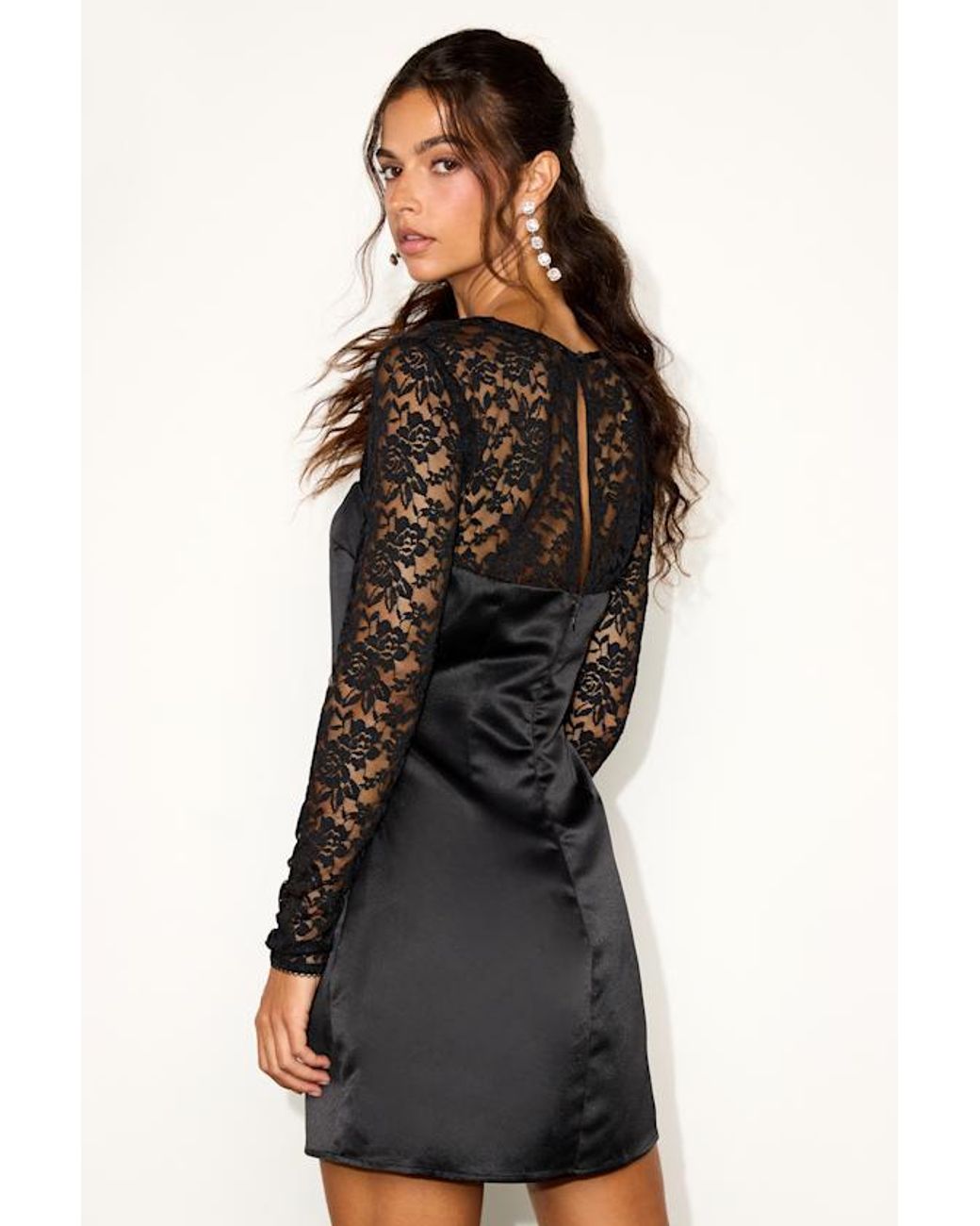 chinese dress ladies Fleur du Mal Le Stretch Lace Long Sleeve Dress