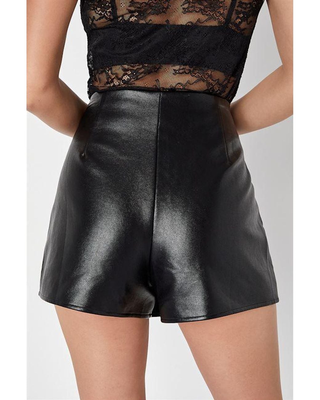 Lulus Black Unforgettable Muse Vegan Leather Skort