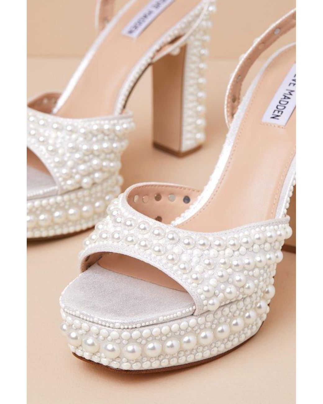 パールが主役【STEVE MADDEN】Assured ドレス プラットフォーム steve-madden-White-Assured-P-