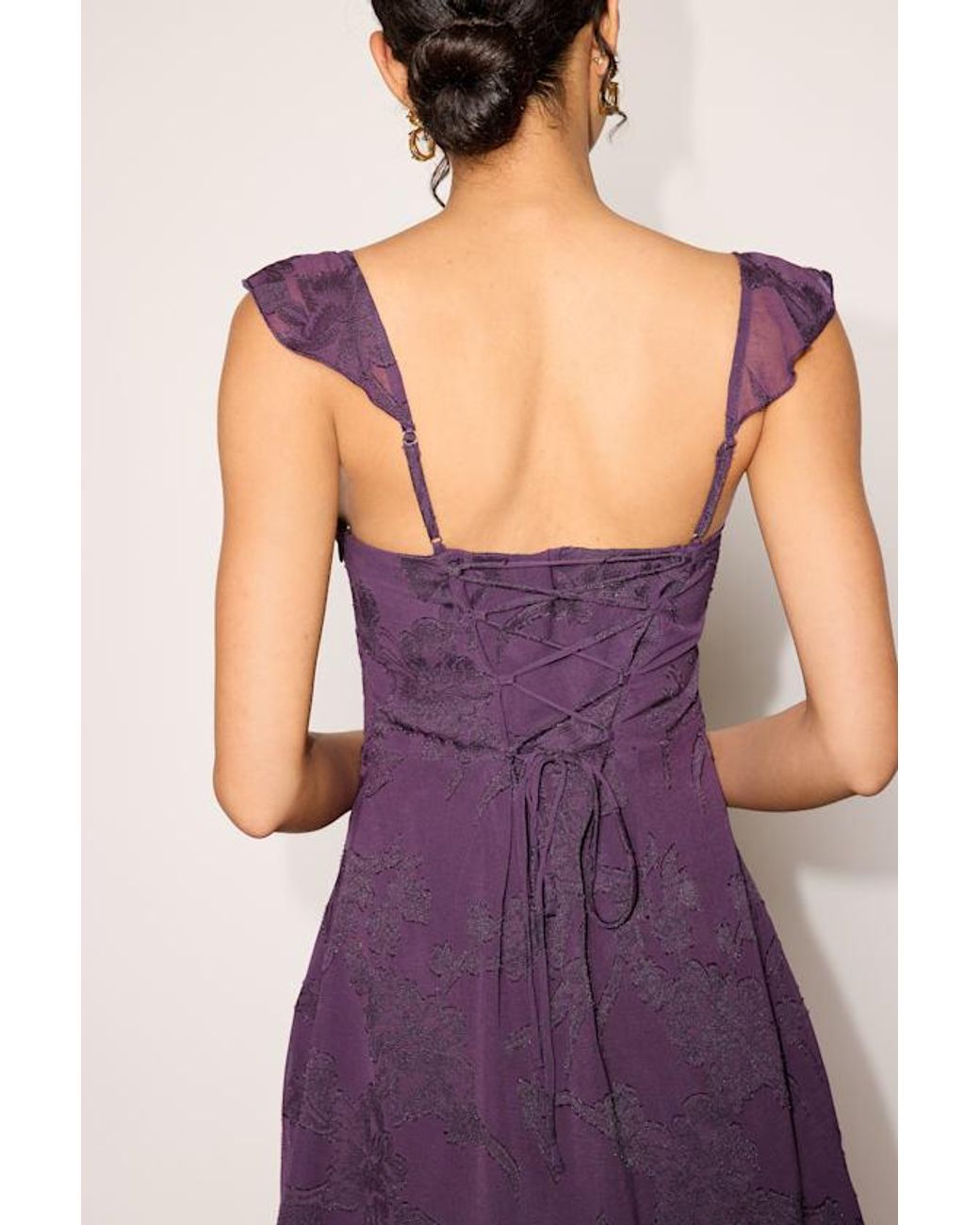 Lulus Purple Arlene Floral Jacquard Mini Dress