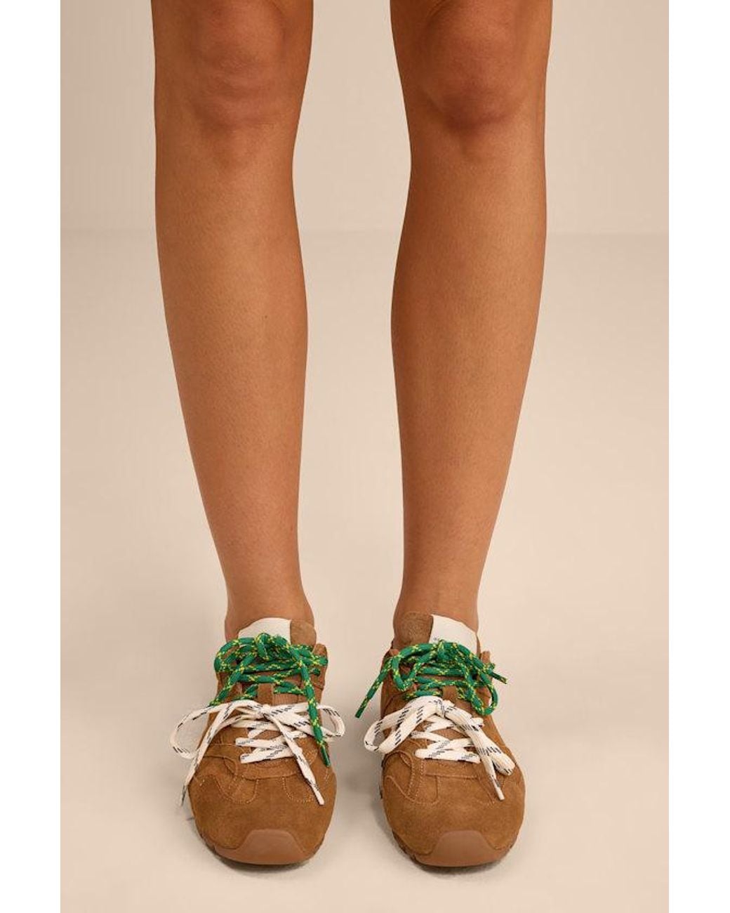 Steve Madden Brown Aziel Camel Suede Leather Lace-Up Sneakers