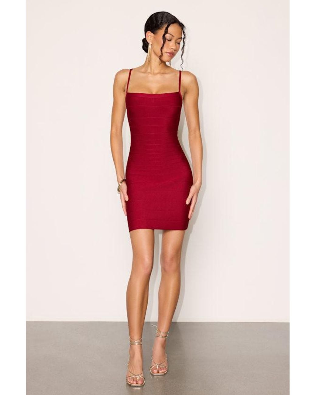 Lulus Red Stacy Bandage Bodycon Dress