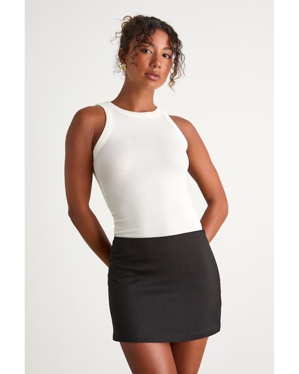 Lulus Black Mienna Low-Rise Mini Skirt