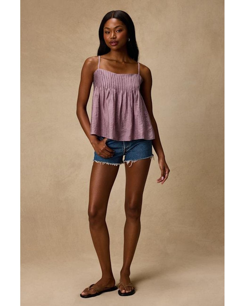 Lulus Purple Lecky Pleated Babydoll Tank Top