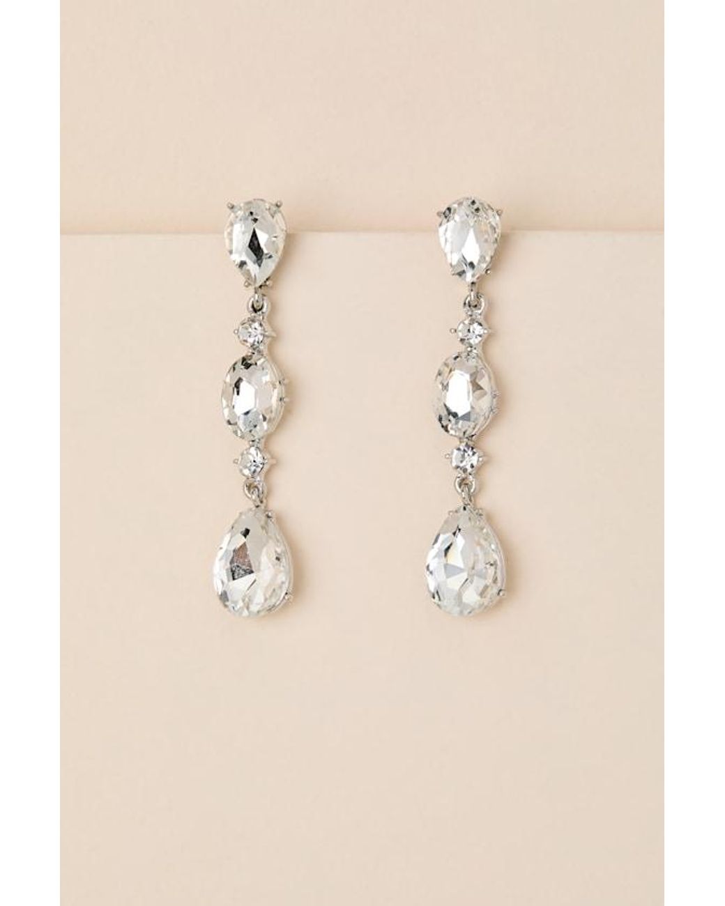 Lulus Brown Rowan Rhinestone Drop Earrings