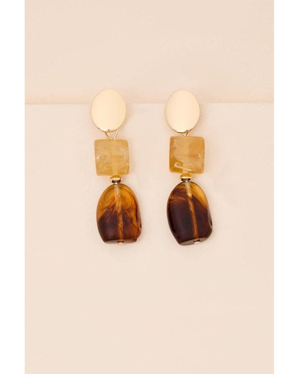 Lulus Brown Lang Multi Beaded Drop Earrings