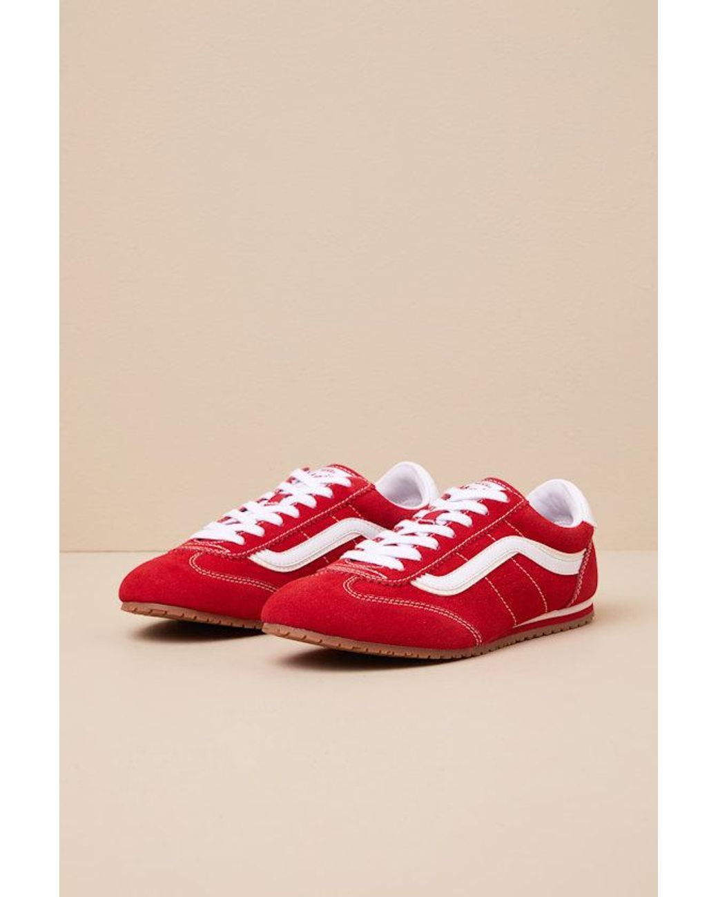 Vans Red Super Lowpro Racing Suede Leather Sneakers