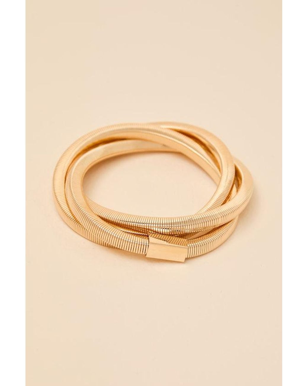 Lulus Natural Davia Coiled Interlocking Bracelet