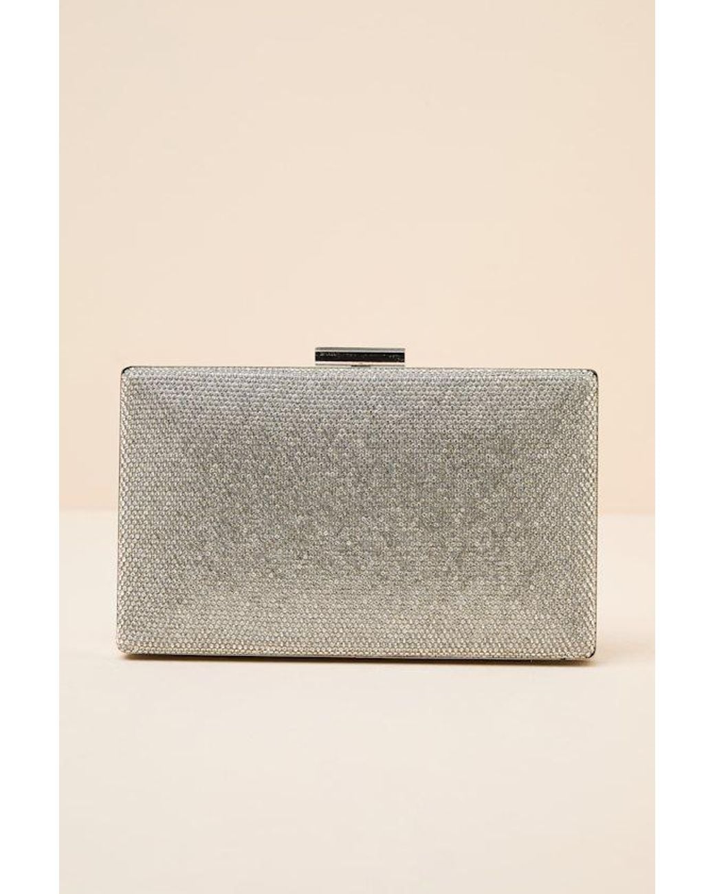 Lulus Gray Moonbeam Rhinestone Clutch