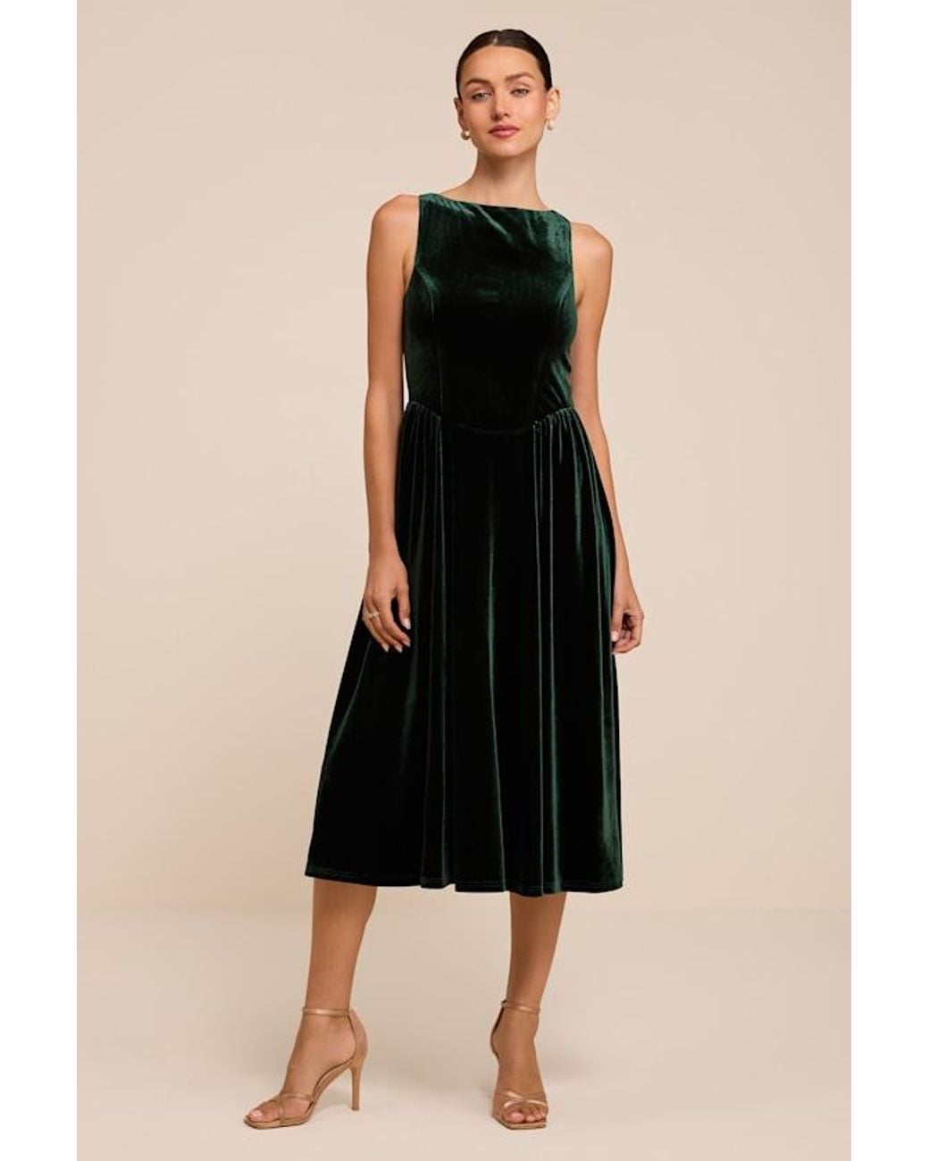 Lulus Black Audrey Velvet Midi Dress