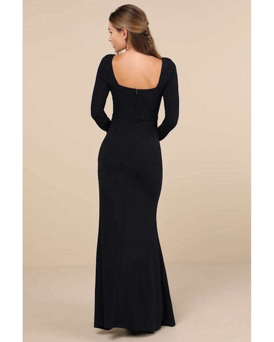 Lulus Infinitely Elegant Long Sleeve Maxi Dress in Black | Lyst UK
