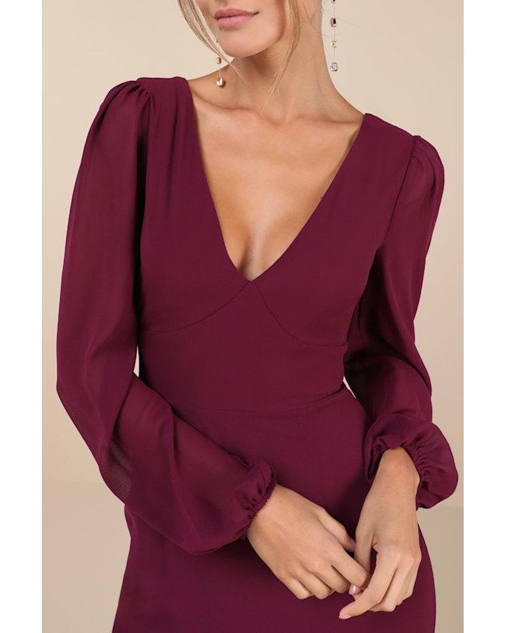 Lulus Tier Elegance Long Sleeve Tiered Maxi Dress