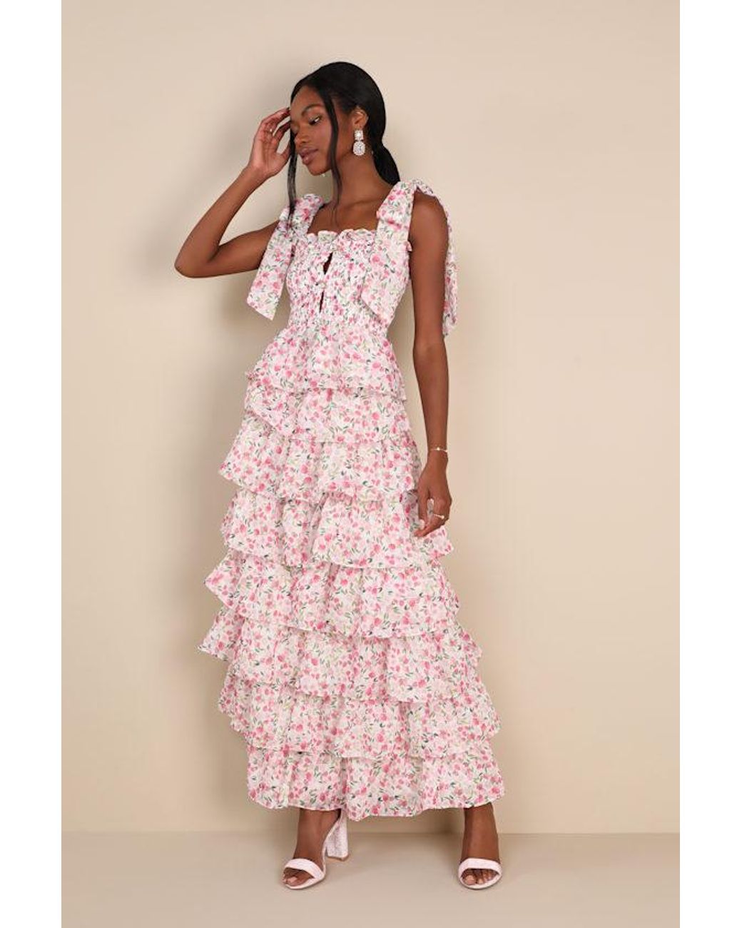 ワンピース her lip to Isaline Floral Tiered Skirt Isaline Floral Tiered Skirt