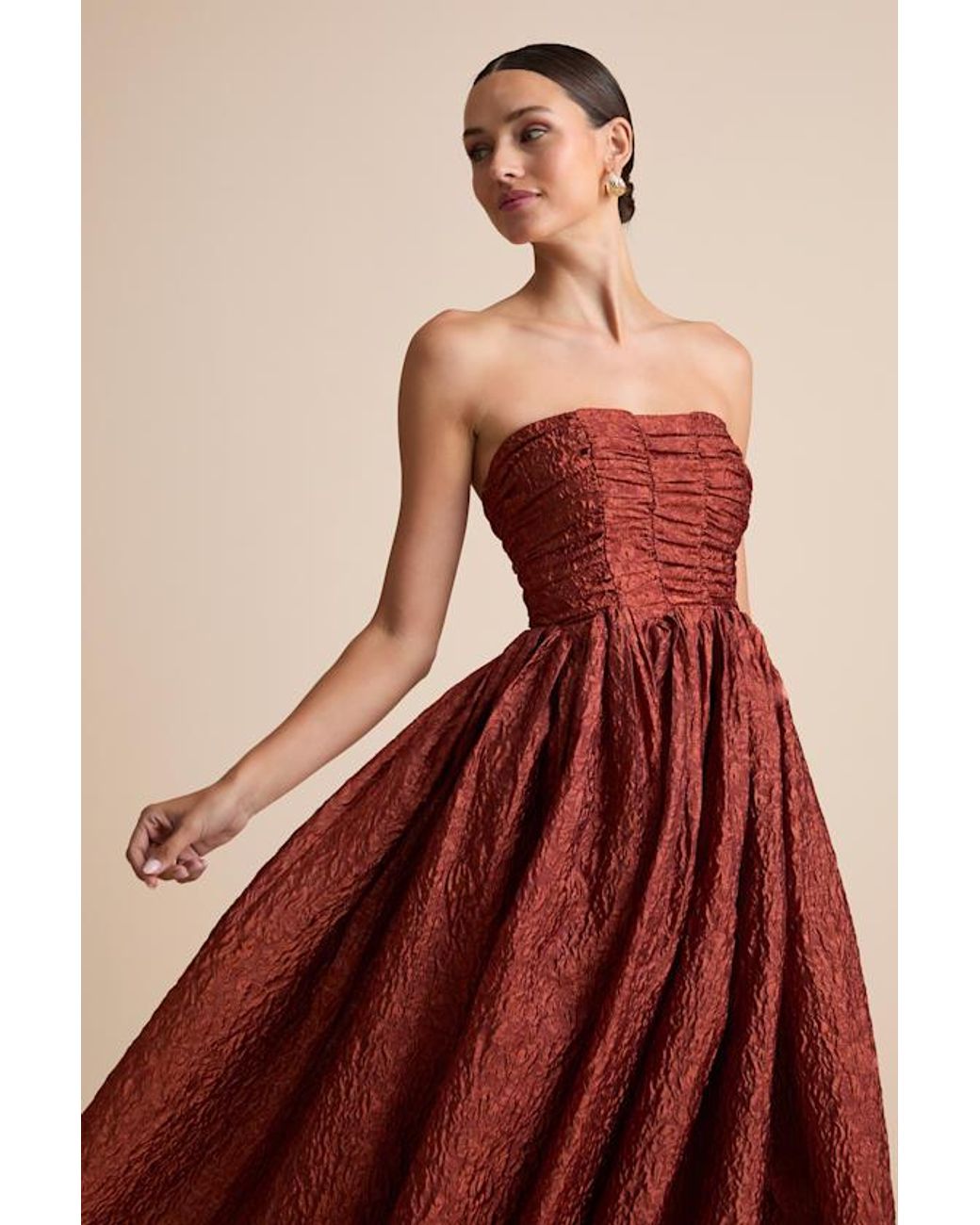 strapless open back dress Stylish Halter Neck Red Long Prom Dresses, Elegant Halter Neck Red For –  Shiny Party main image 0