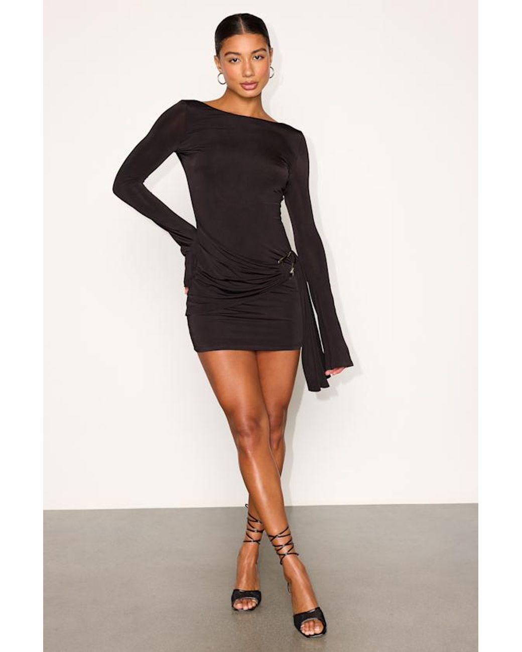 Lulus Black Mollie Long Sleeve Mini Dress