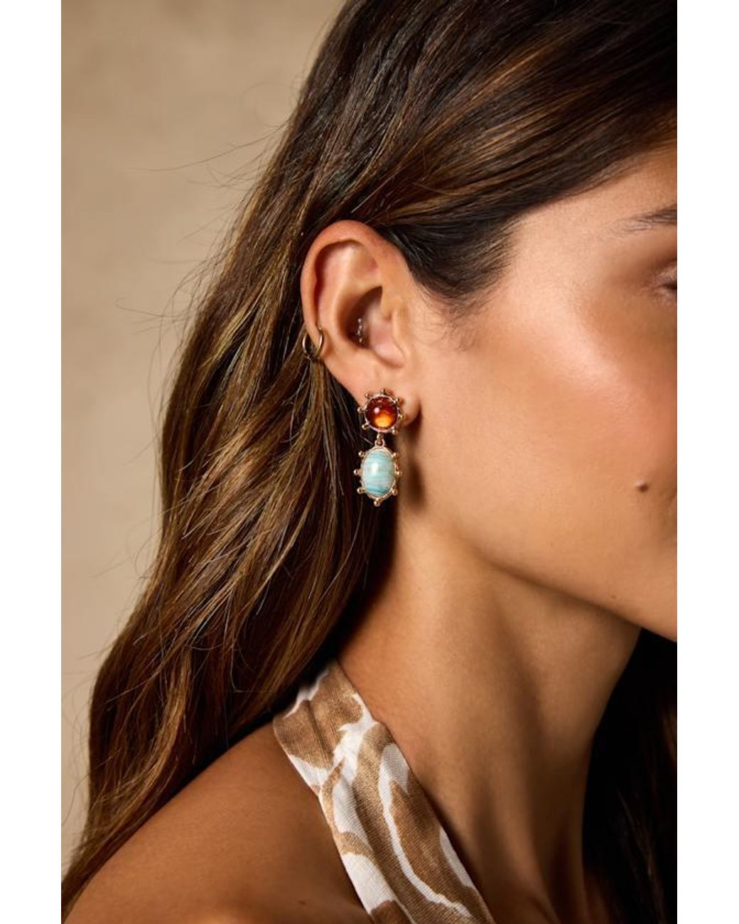 Lulus Brown Reva Multi And Drop Earrings