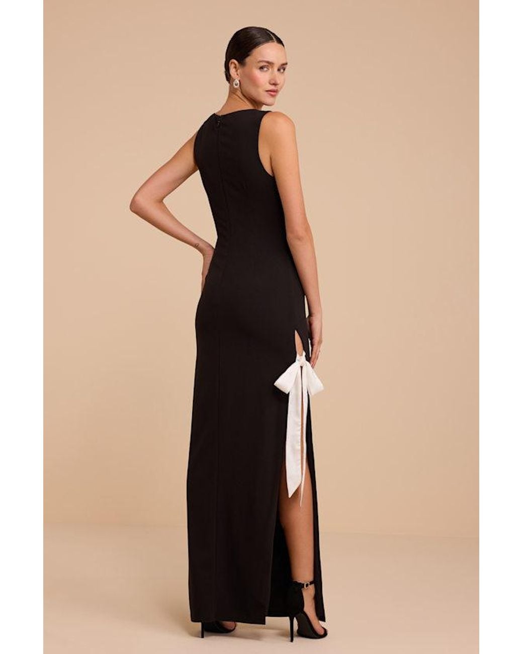 Lulus Natural Mia Bow Maxi Dress