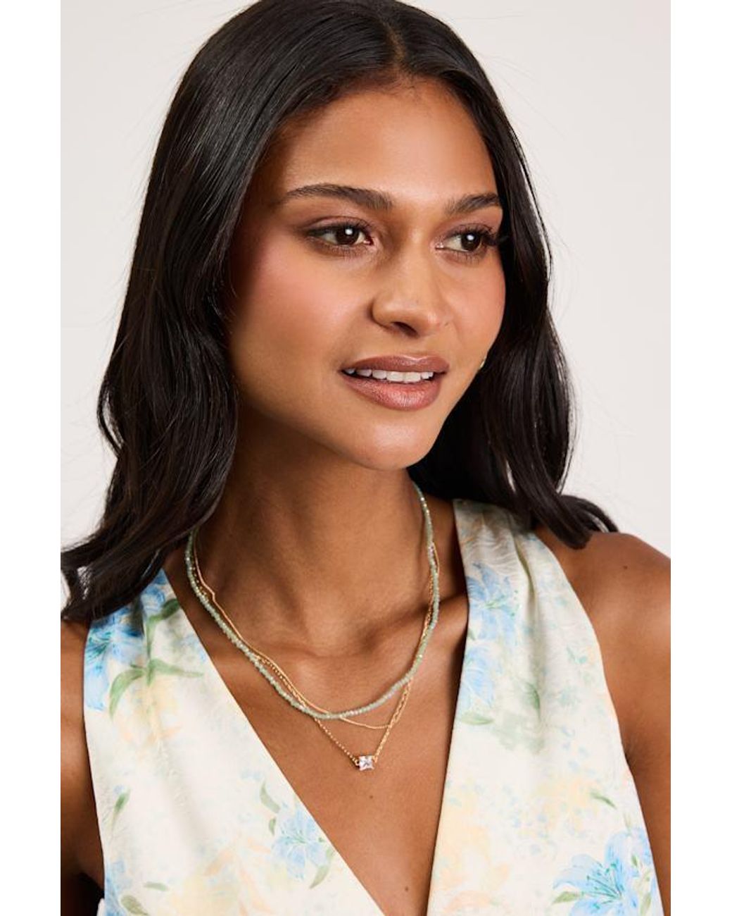 Lulus Metallic Meleta Beaded Layered Necklace