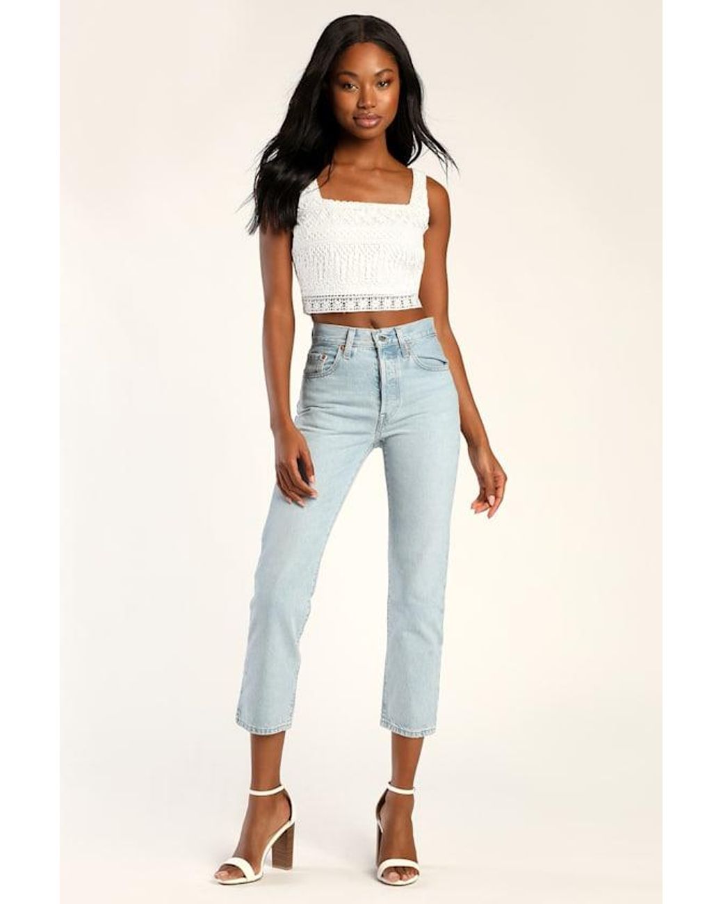 Lulus White Romance Forever Crochet Lace Crop Top