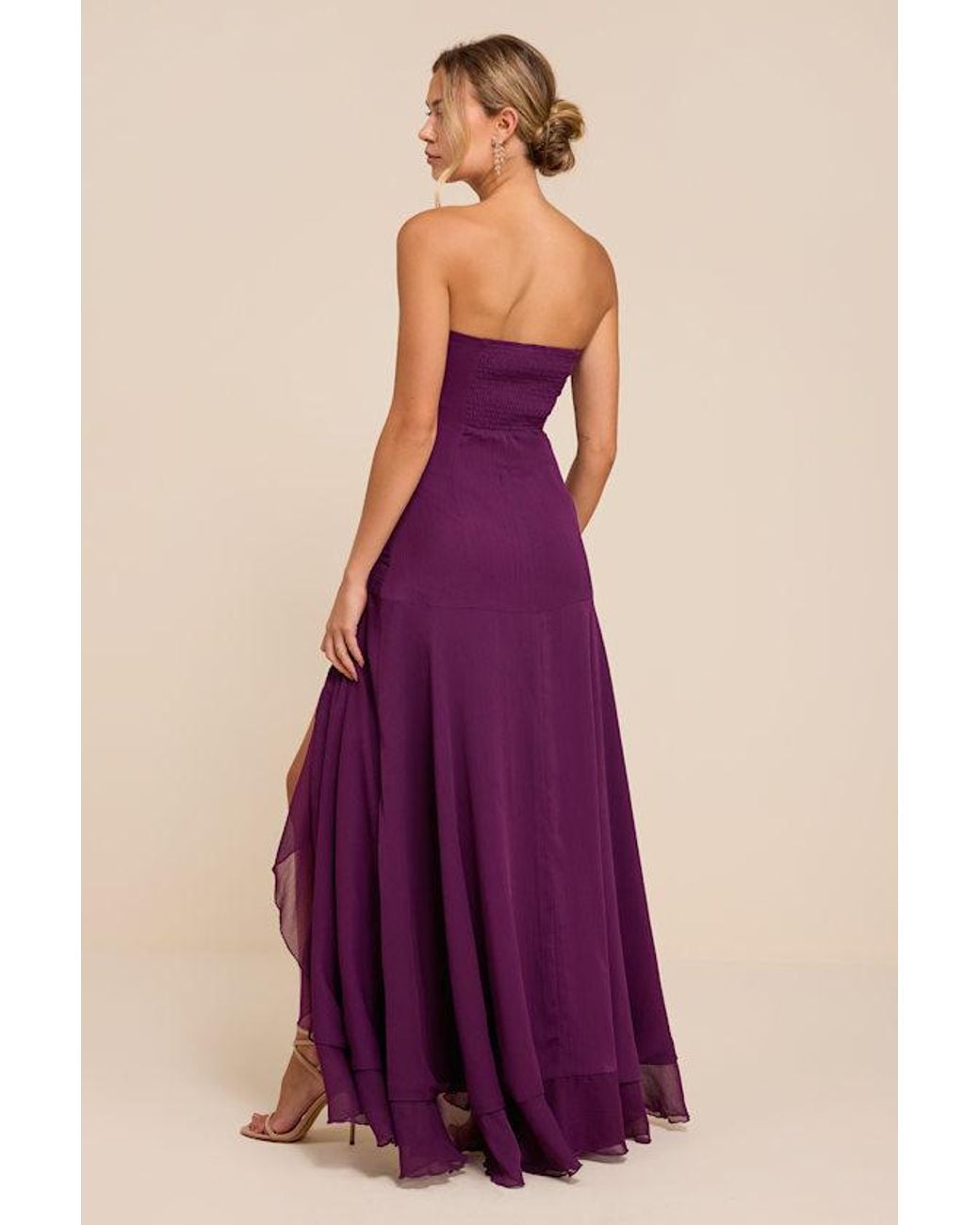 Lulus Purple Zuri Plum Strapless Maxi Dress