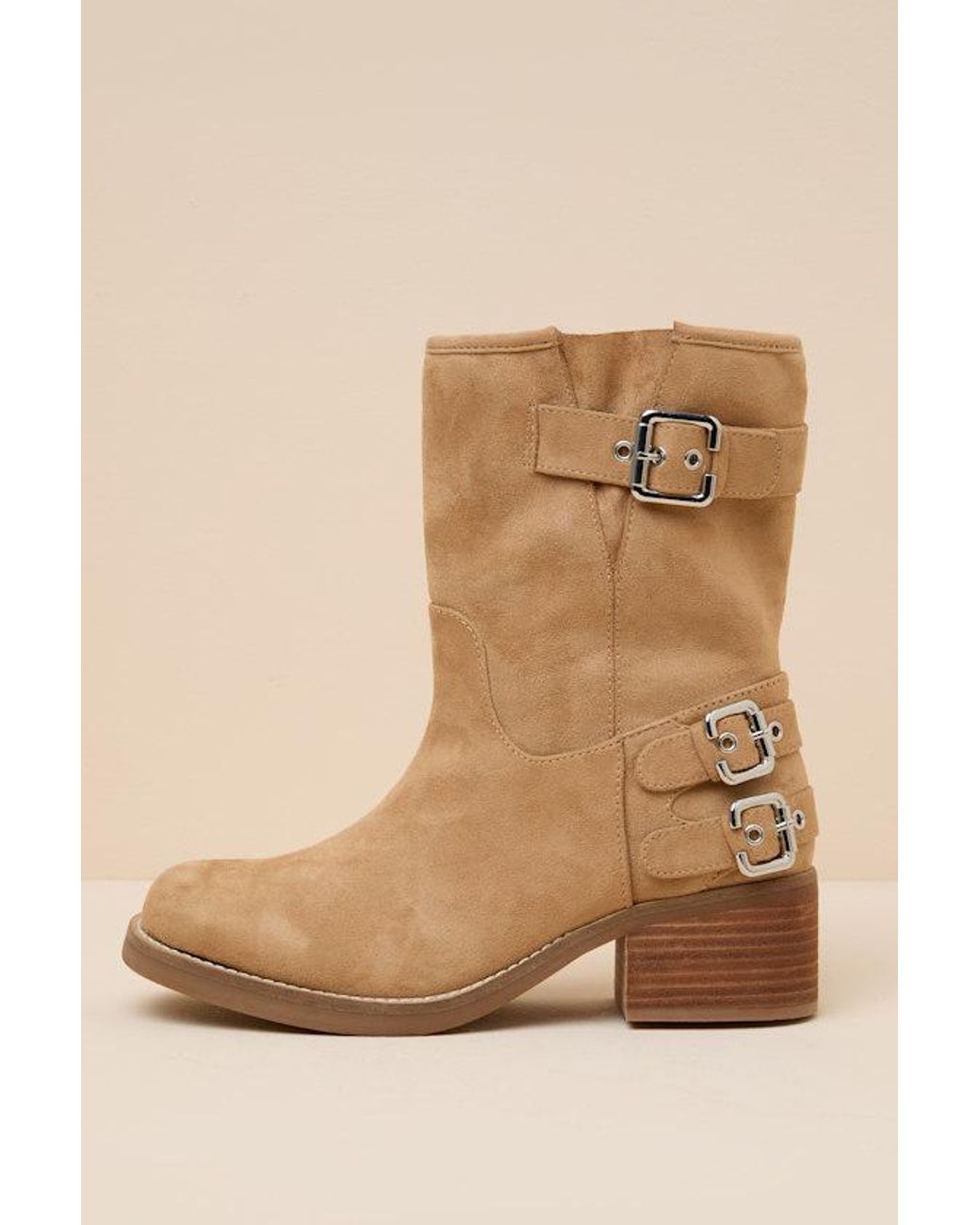 MIA Natural Mabel Suede Ankle Boots