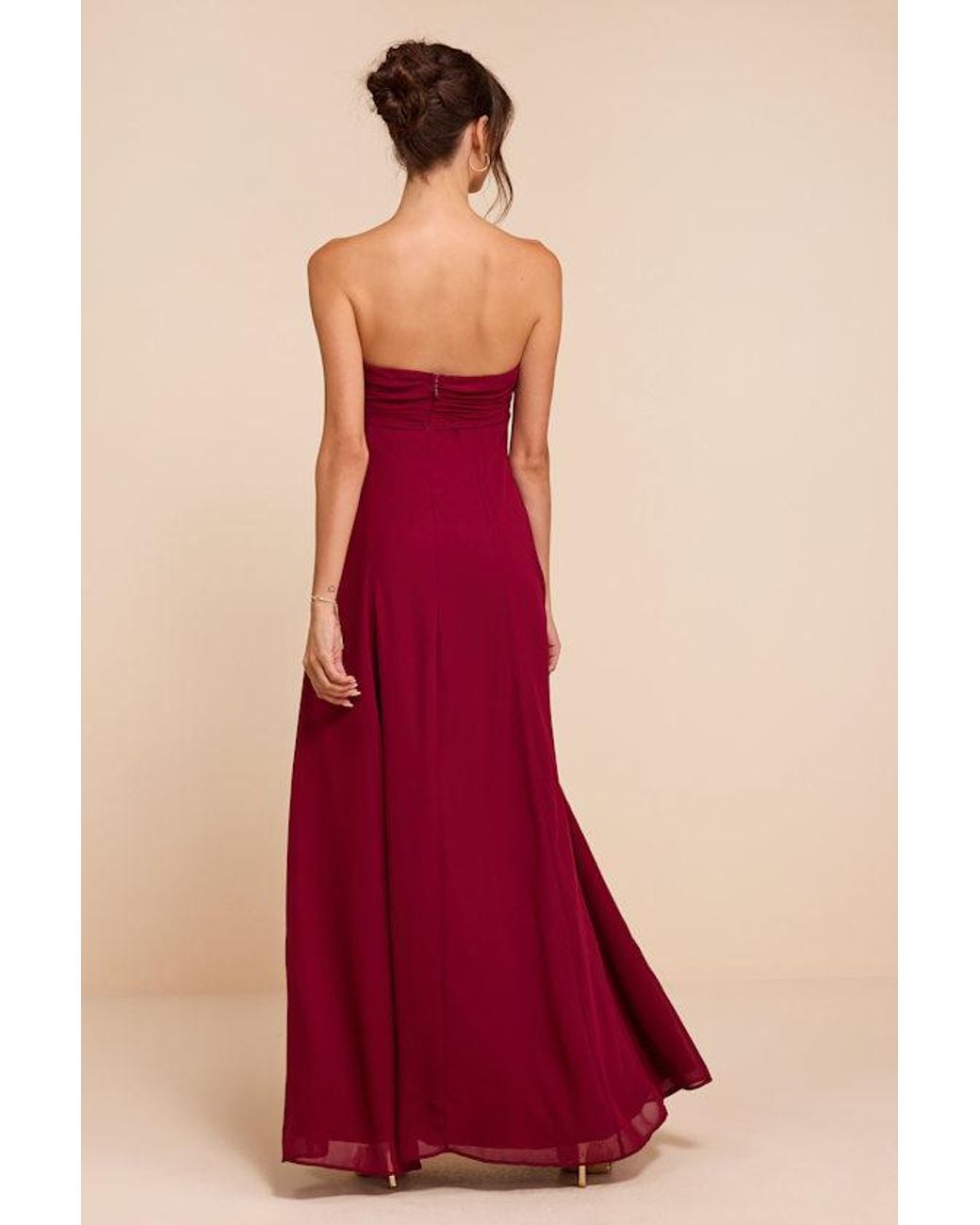 Lulus Red Kamalia Strapless Maxi Dress