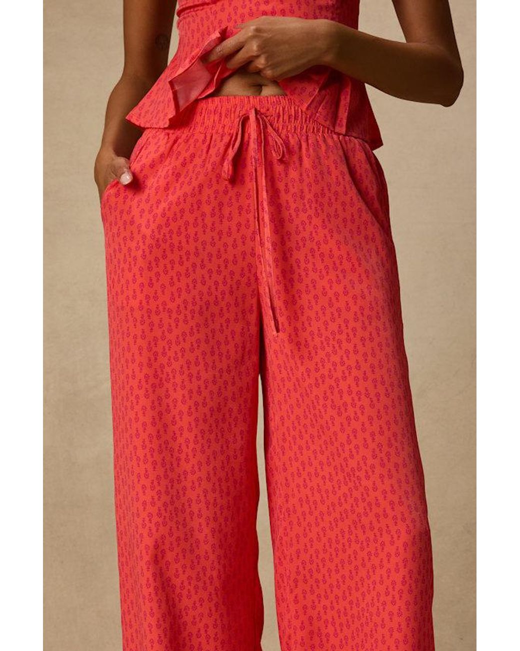 Lulus Red Marion Floral Wide-Leg Pants
