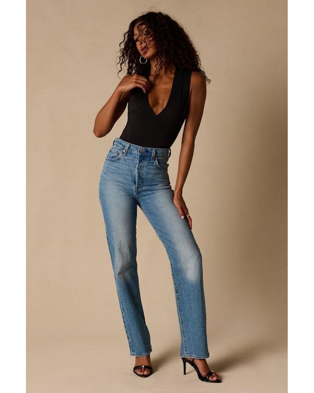Lulus Blue Emerson Slinky Knit Cross-Back Bodysuit
