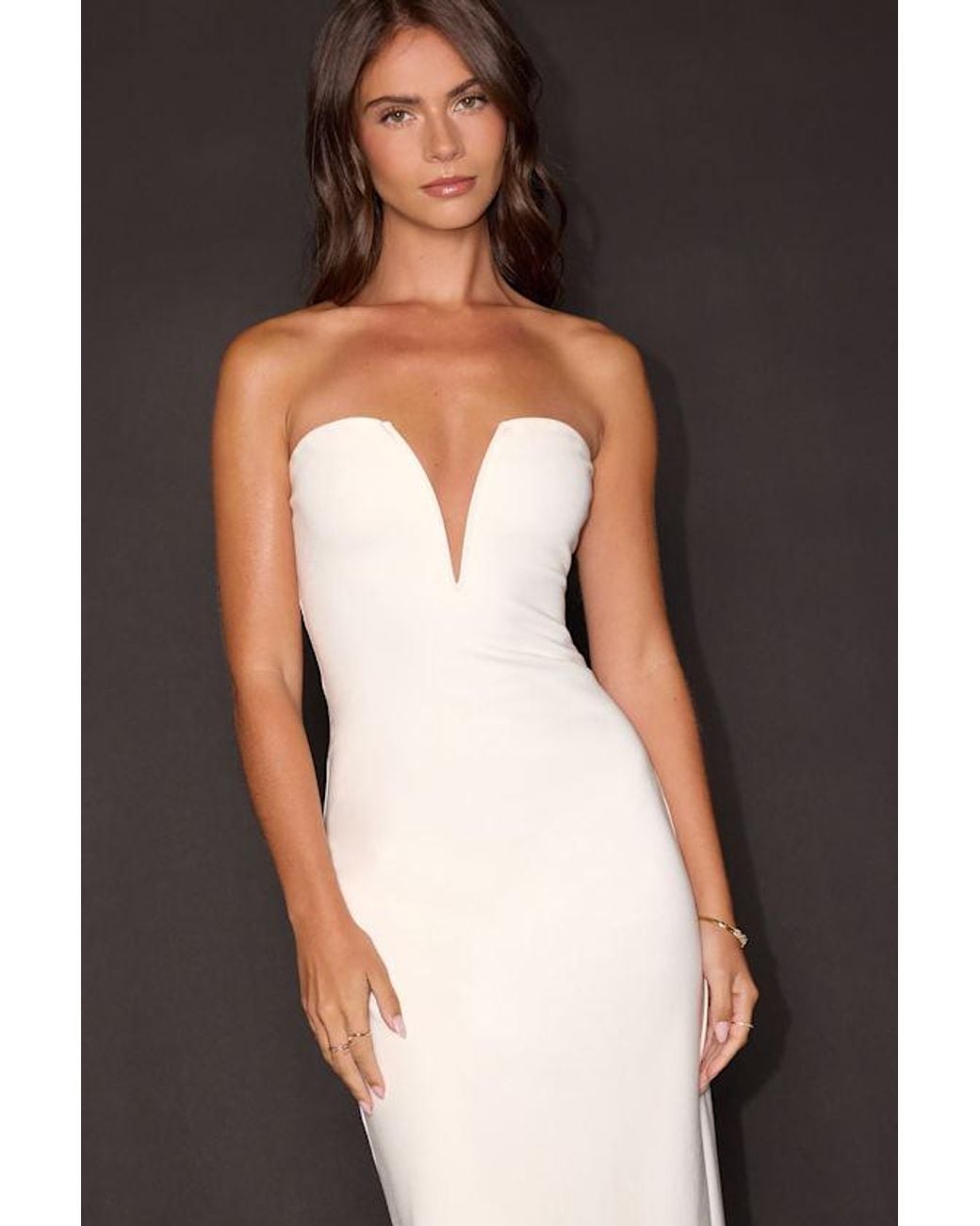Lulus Black Iniko Strapless Bodycon Midi Dress