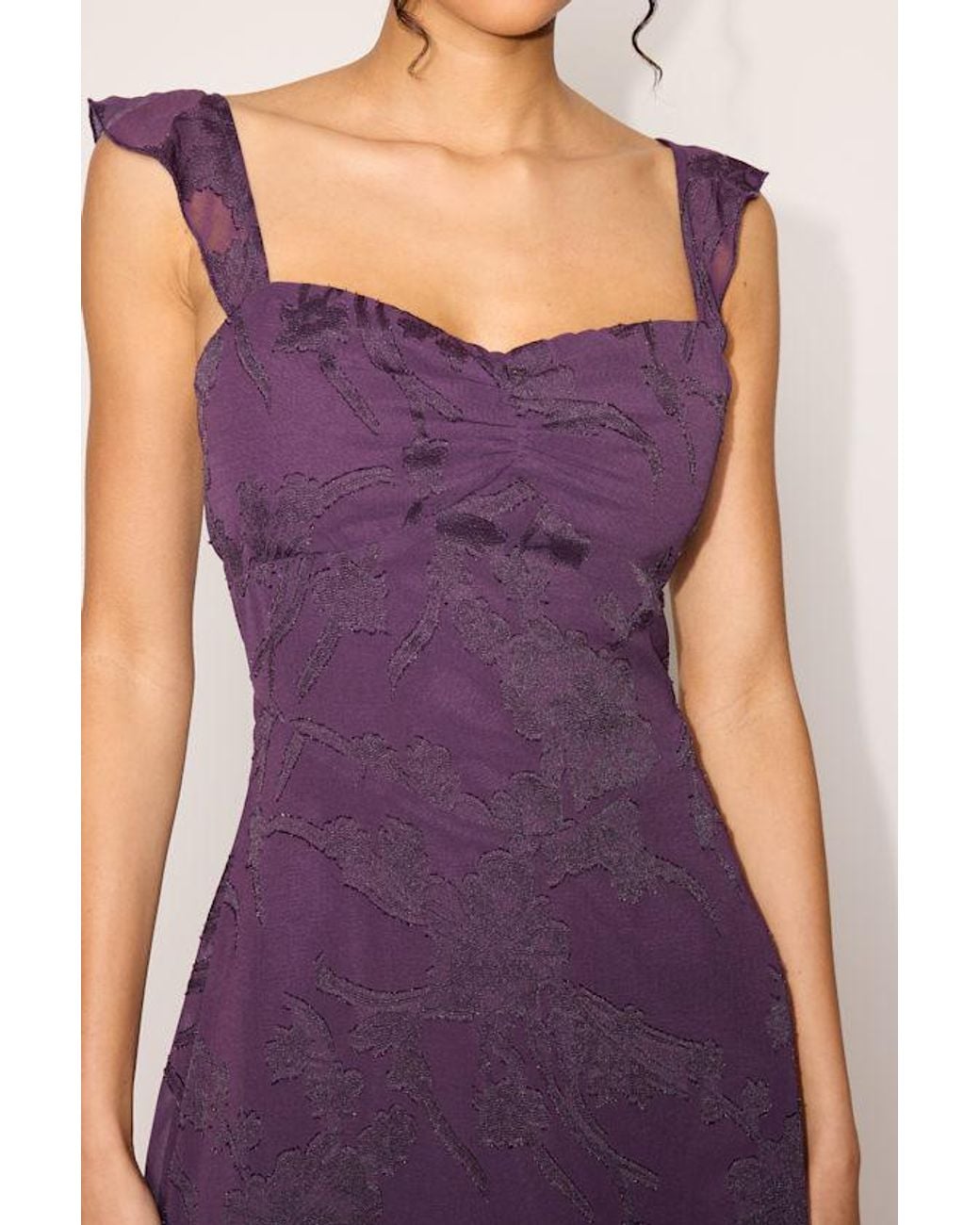 Lulus Purple Arlene Floral Jacquard Mini Dress
