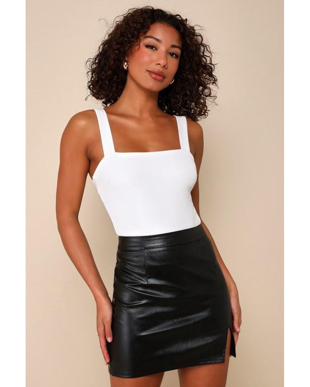 Lulus Corte Vegan Leather Mini Skirt in Black | Lyst UK