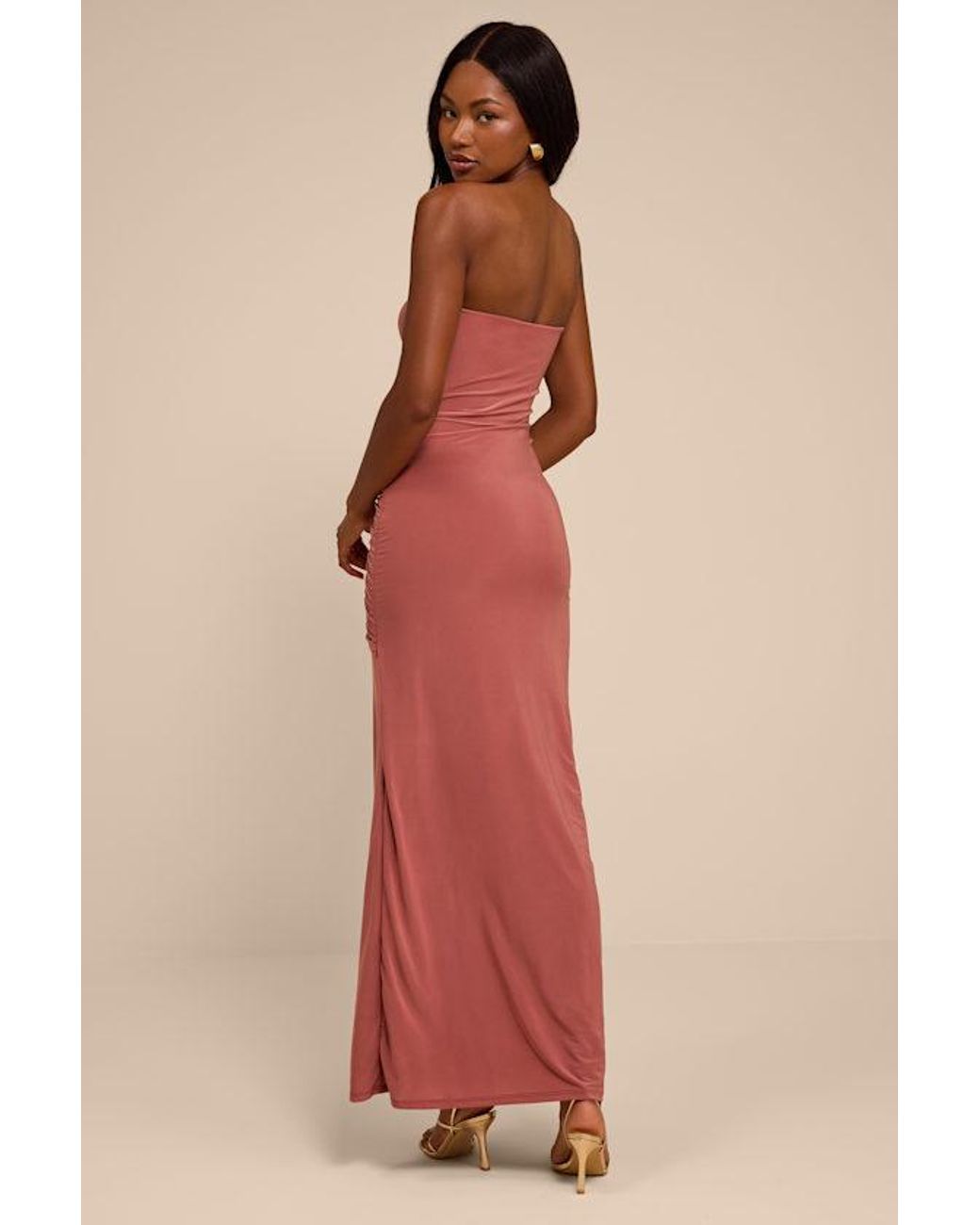 Lulus Red Shiloh Rose Jersey Knit Column Maxi Dress
